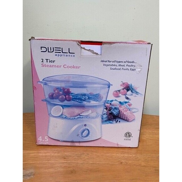 Dwell Appliance 2 Tier Steamer/Cooker 4.5 Quart Dishwasher Safe New Open Box - Picture 5 of 8